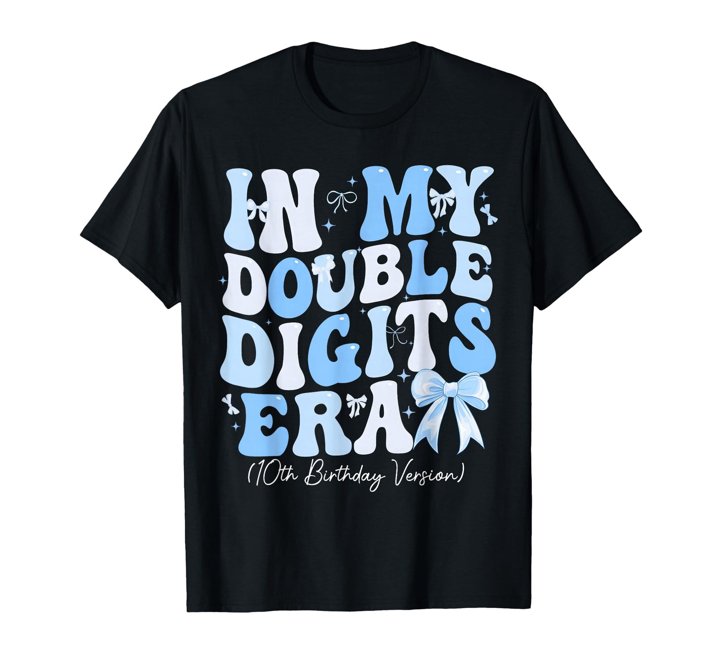 Groovy in My Double Digits Era 10th Birthday Coquette Bow T-Shirt
