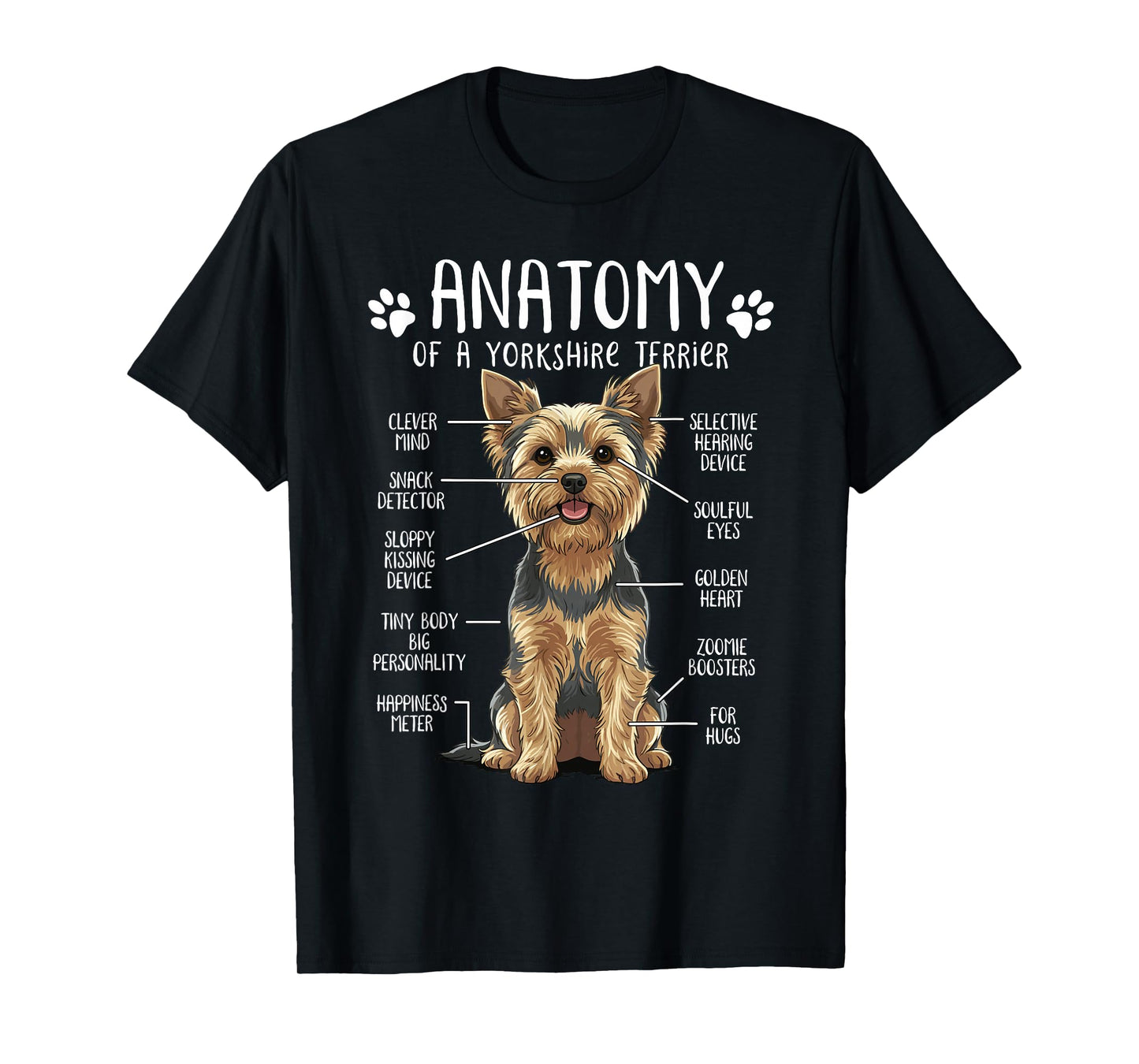 Funny Yorkie Anatomy Yorkshire Terrier Dog Lover Yorkie Mom T-Shirt