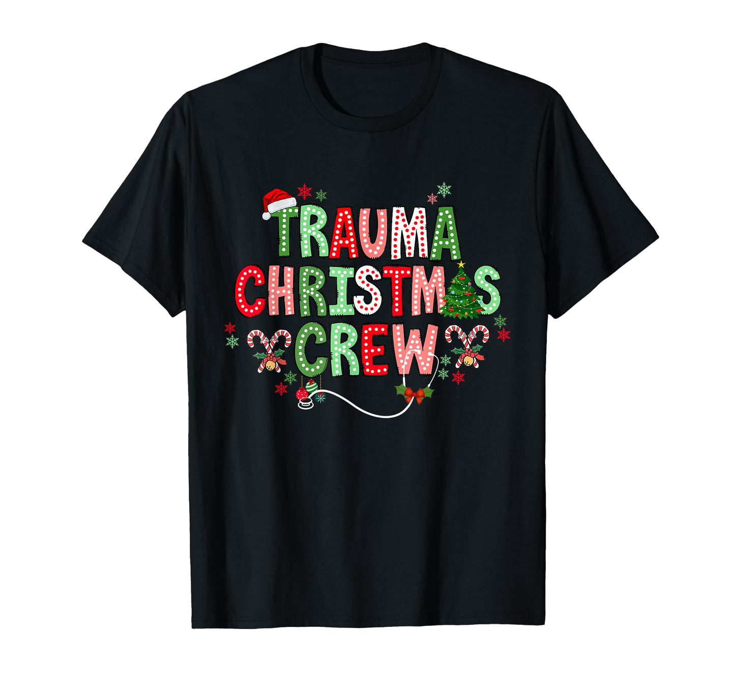 Christmas Trauma Nurse Crew Surgical Ortho Scrub Top Xmas T-Shirt