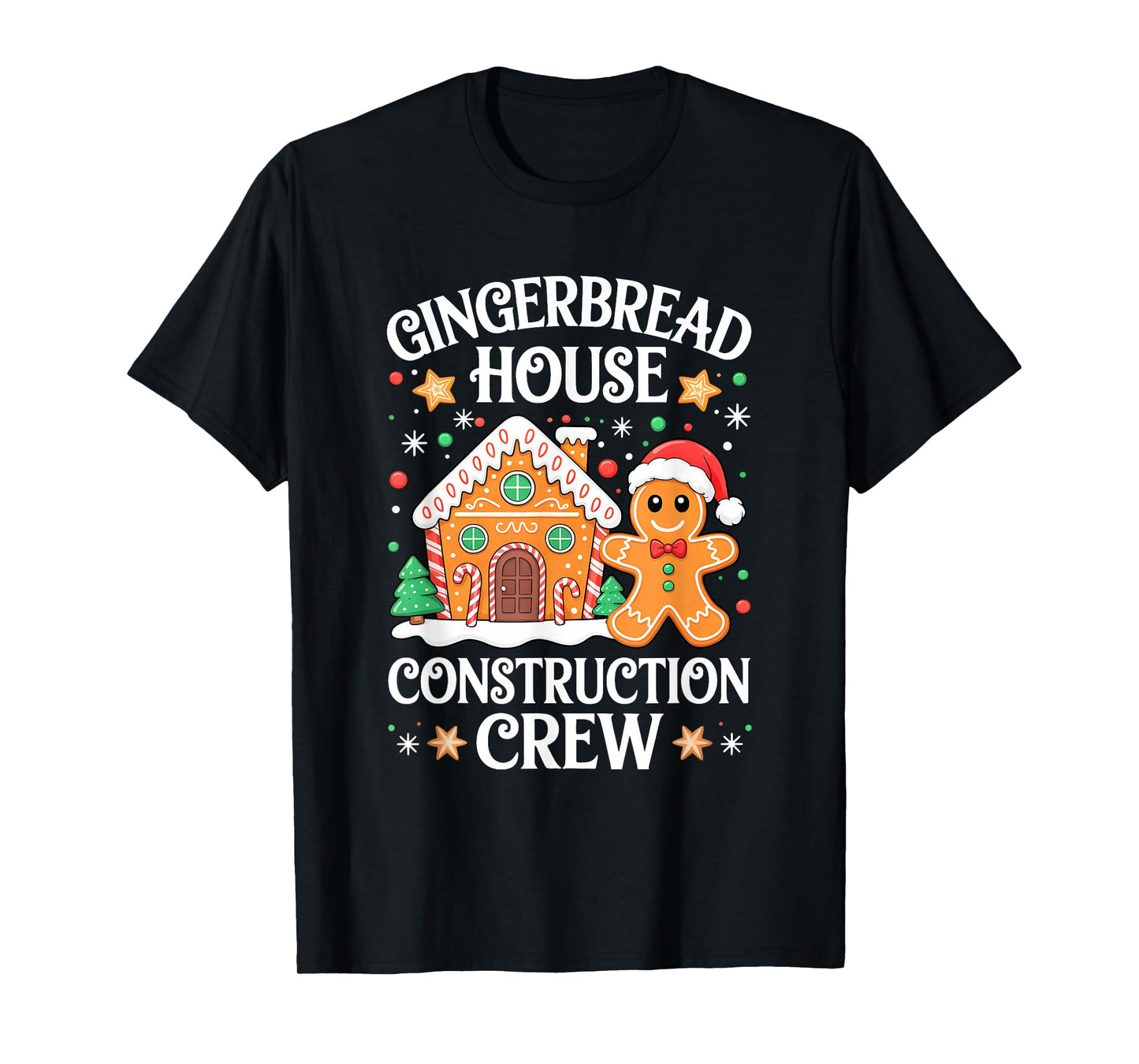 Gingerbread House Construction Crew Decorating Baking Xmas T-Shirt