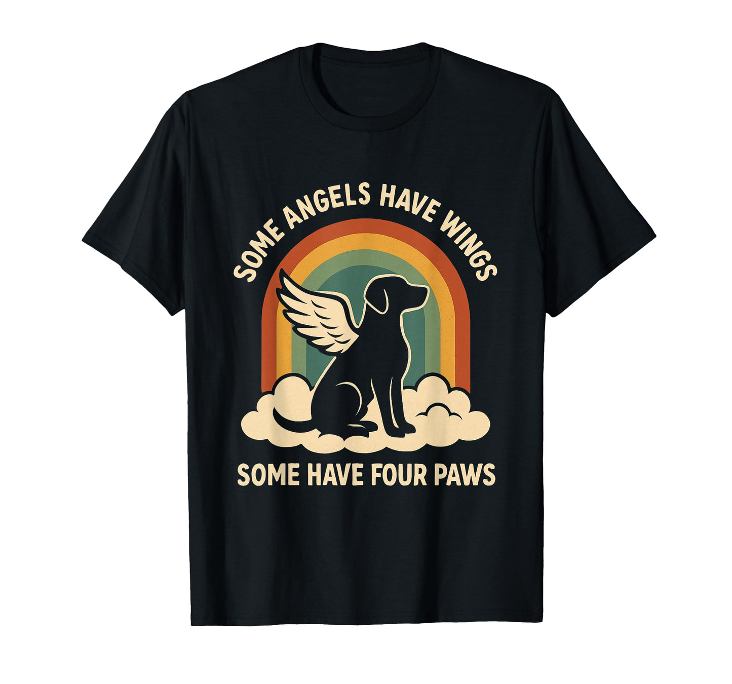Memorial Dog Lover Puppy Pows for Men Women Dog Angel Wings T-Shirt
