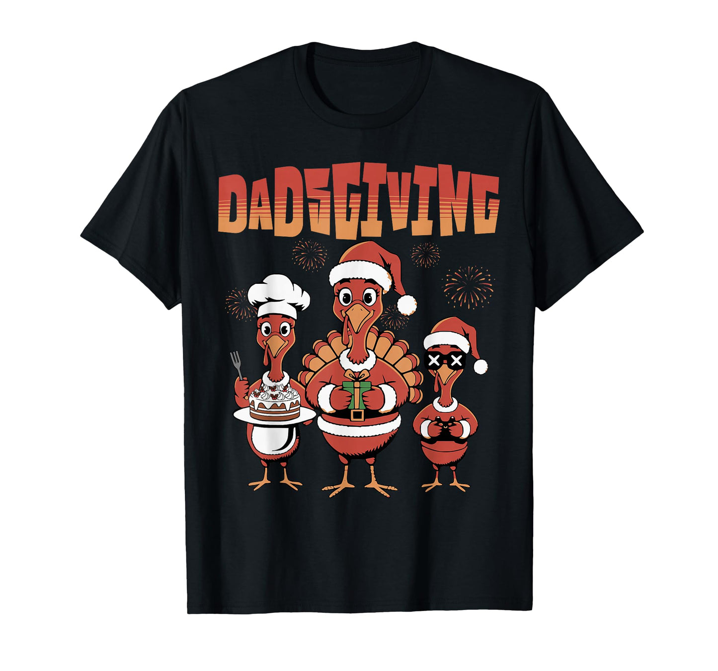 Thanksgiving Turkey Squad Dancing Dad Mom Kid Happy New Year T-Shirt