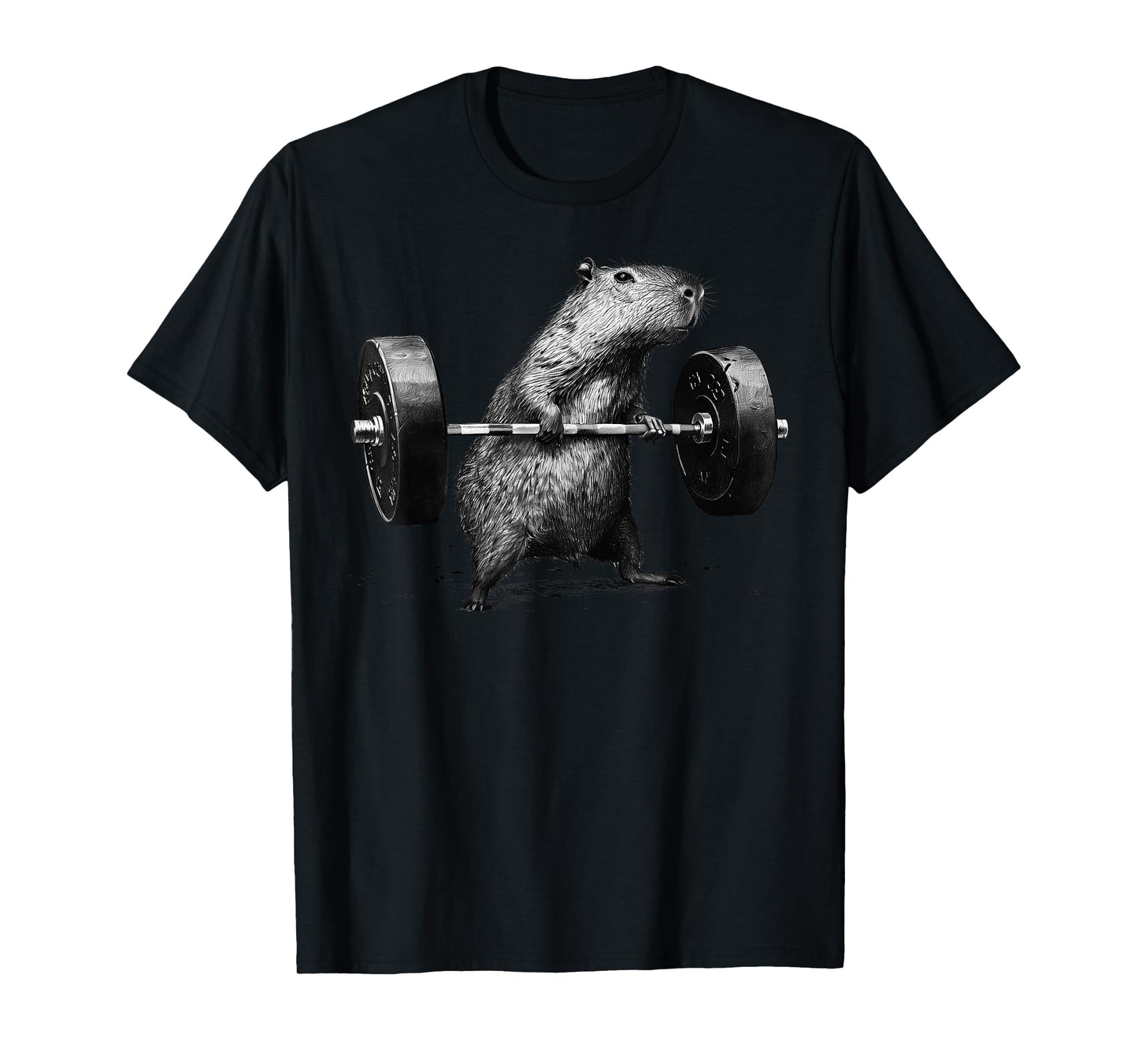 Vintage Capybara Gym Workout Fitness Weightlifting Graphic T-Shirt