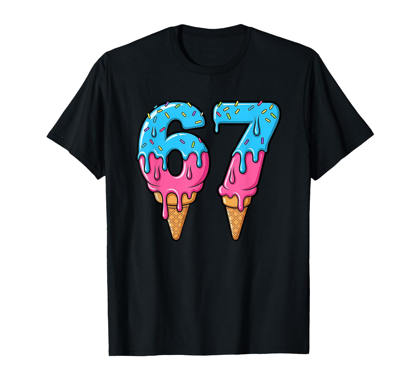 Funny 67 Meme Ice Cream Drip Six Seven Gen Z T-Shirt