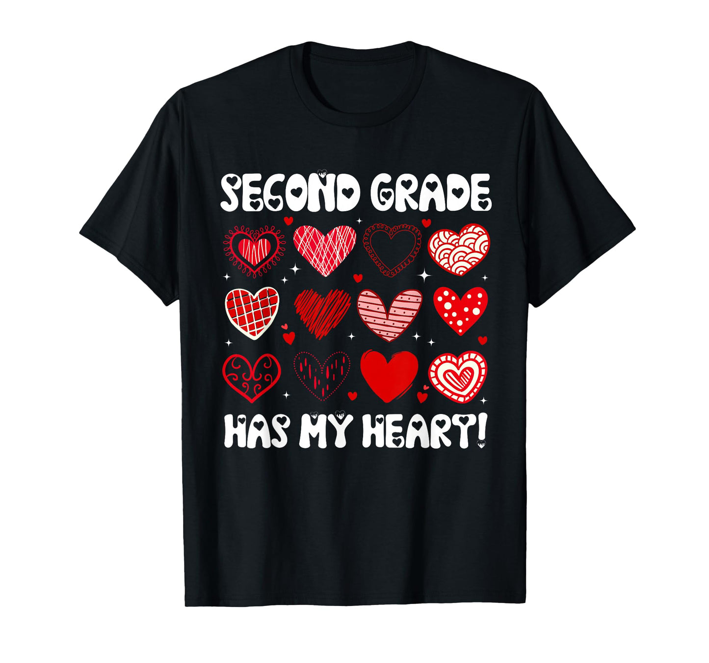 Funny Valentine Teacher Second Grade Has My Heart Men Women T-Shirt