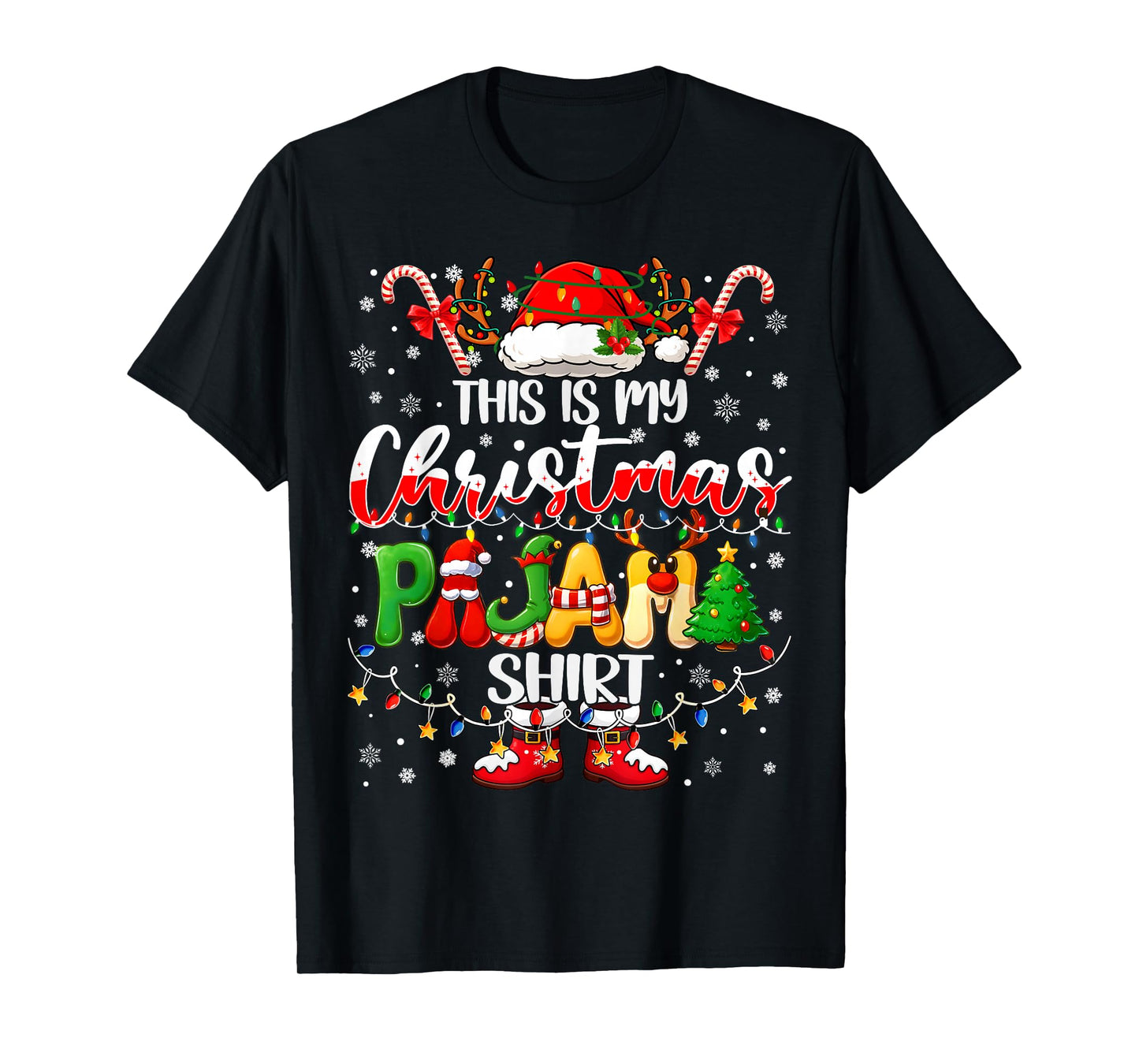 Funny This is My Christmas Pajamas PJs Men Women Kid Family T-Shirt