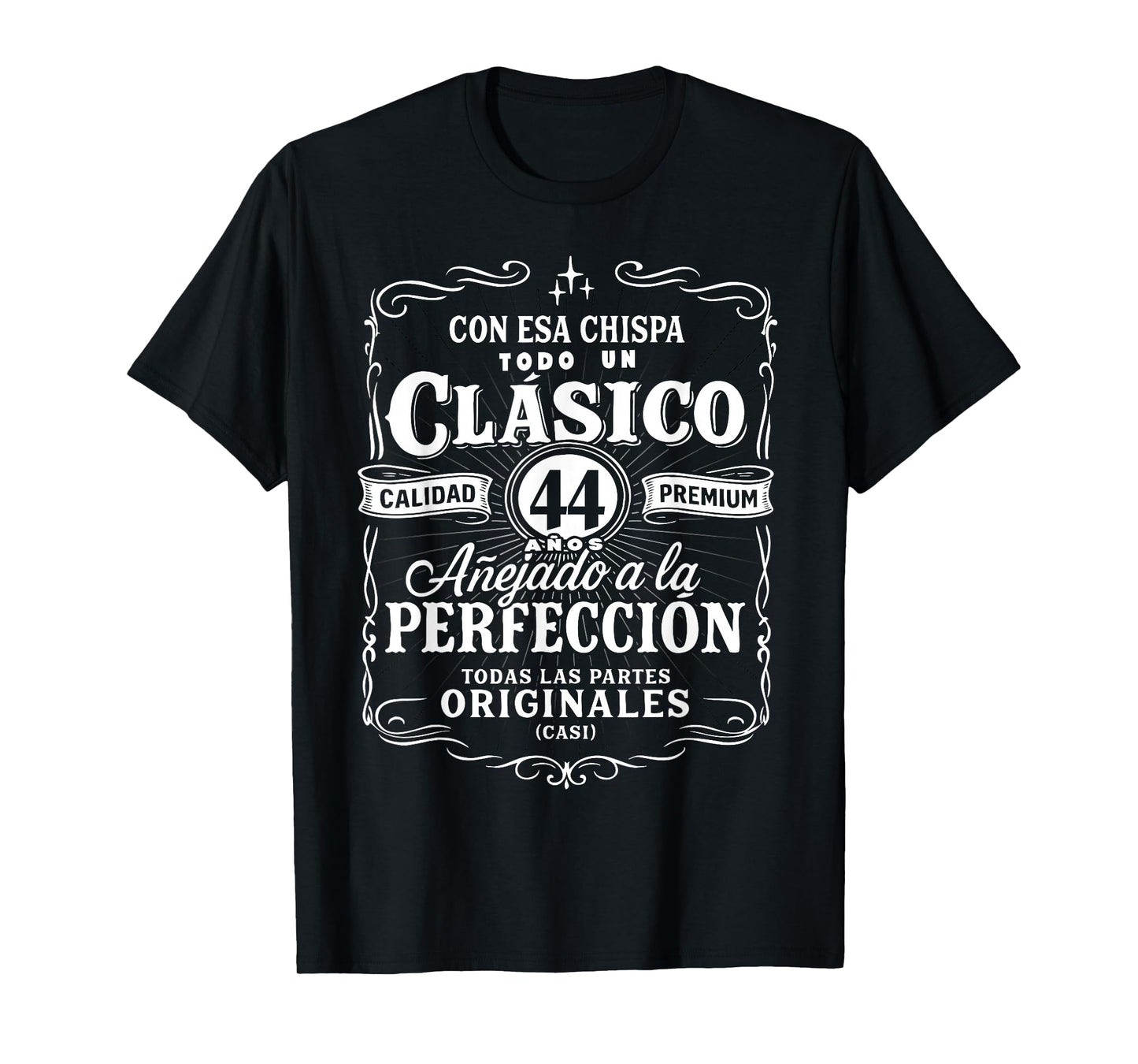 Vintage 44th Birthday Men Funny Cumpleaños 44 Spanish Gag T-Shirt
