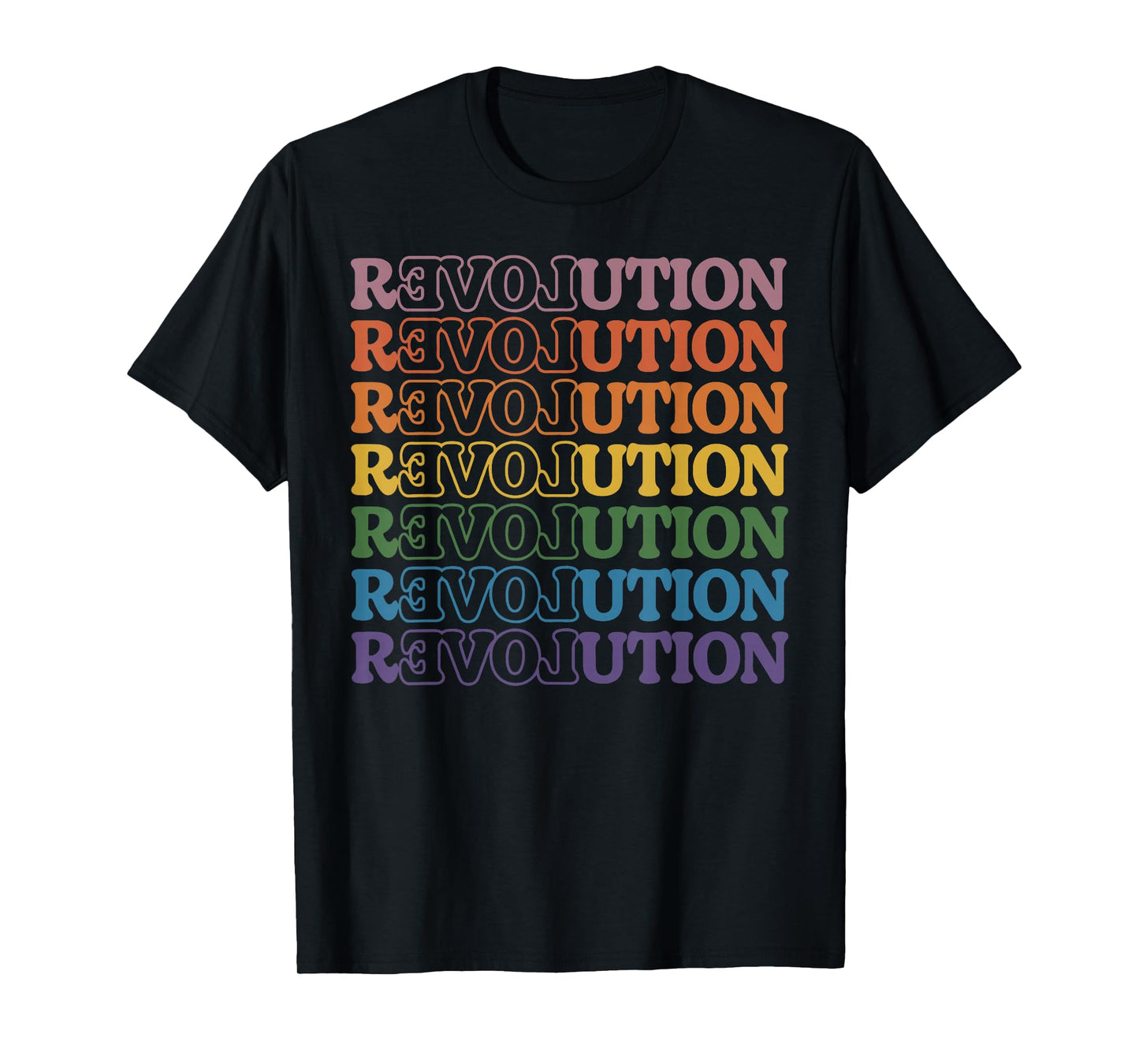 Retro Revolution Love Groovy 70s Style Vintage Typography T-Shirt