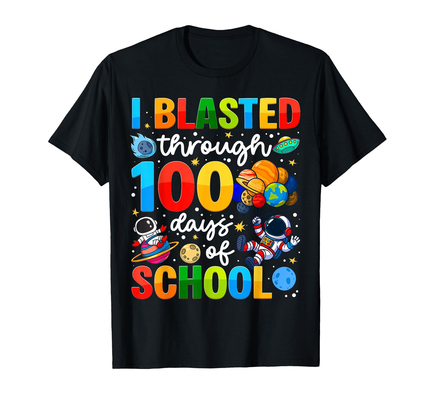 I Blasted Through 100 Days of School Space Boy Kid T-Shirt