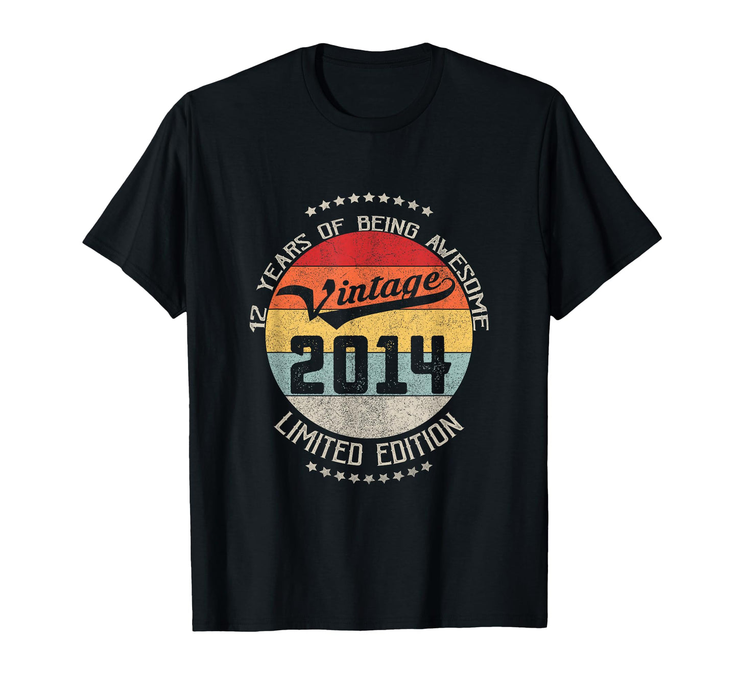 12th Birthday Gift Vintage Being Awesome 2014 12 Years Old T-Shirt