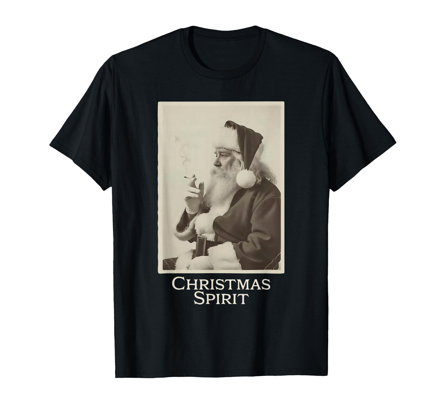 Vintage Funny Smoking Santa Claus Christmas Spirit Christmas T-Shirt