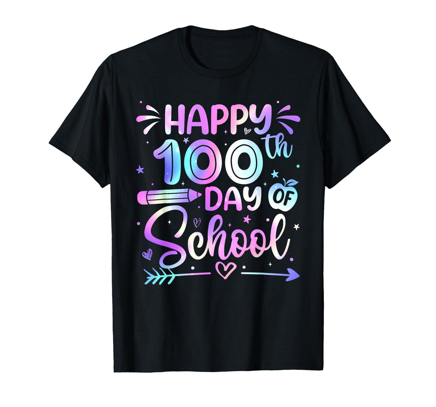 Happy 100th Day of School Shirts for Teacher Girls 100 Days T-Shirt