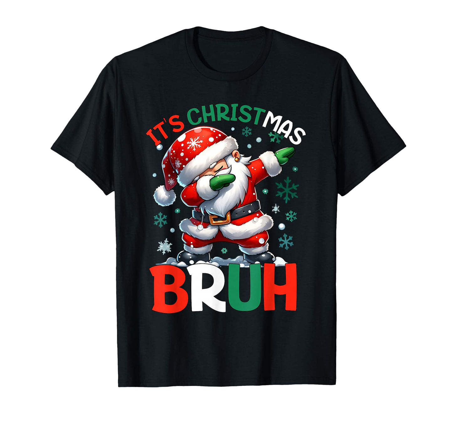 Bruh Dabbing Funny Christmas Holiday Santa Claus Xmas Boys T-Shirt