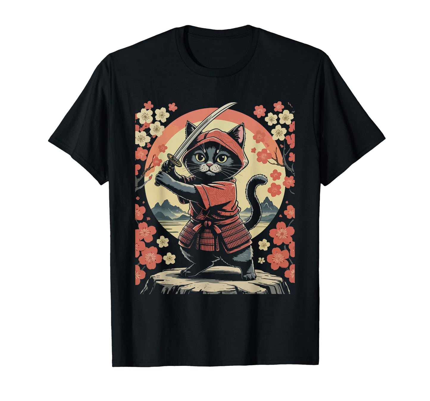 Samurai Cat Japanese Martial Arts Kitten T-Shirt