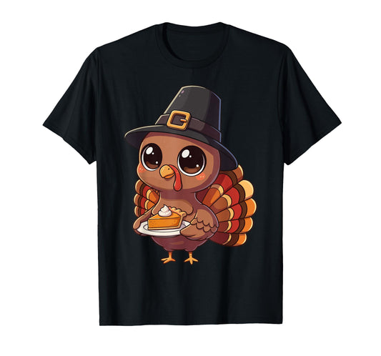 Cute Thanksgiving Turkey Pilgrim Hat Pumpkin Pie Boys T-Shirt