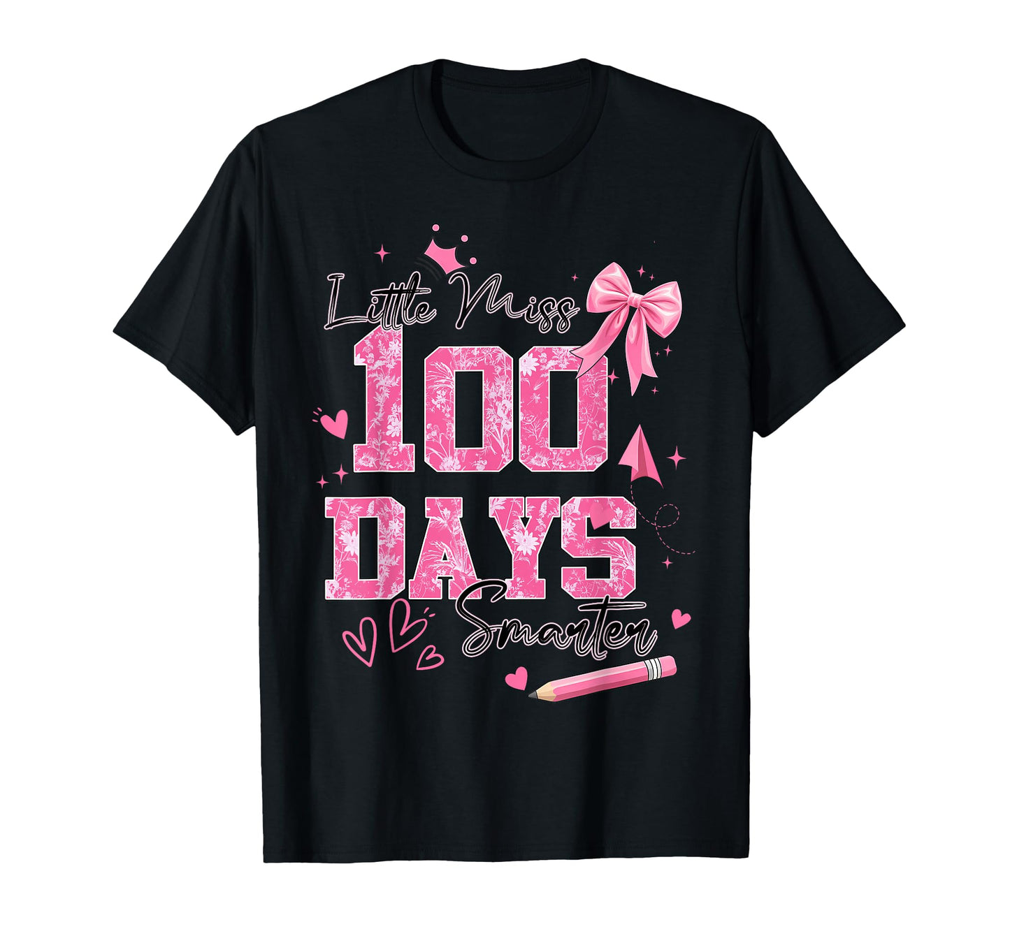 Little Miss 100 Days Smarter Kids Girls 100th Day of School T-Shirt