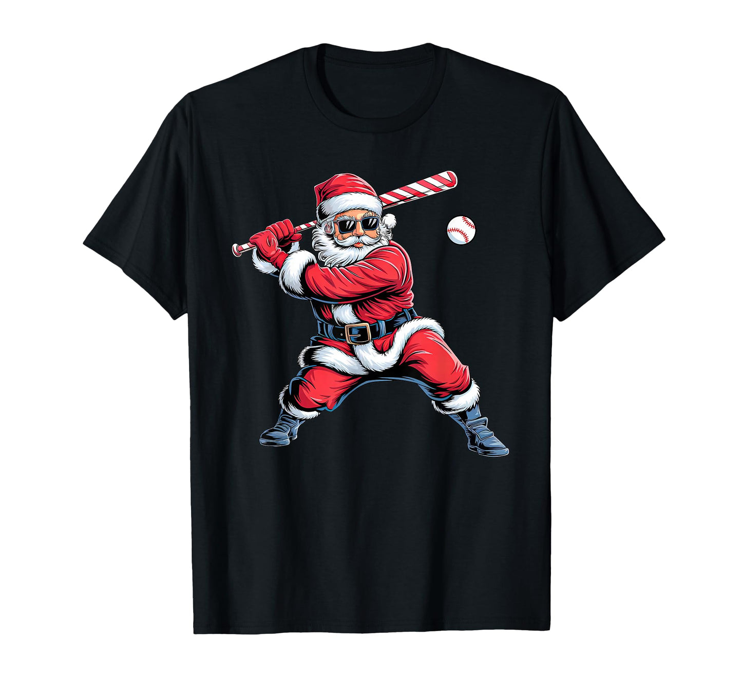 Funny Santa Baseball Christmas Pajamas Xmas Men Boy Toddlers T-Shirt