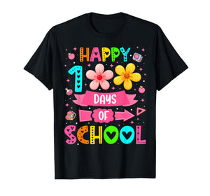Happy 100 Days of School Floral 100th Days Teacher Girl T-Shirt