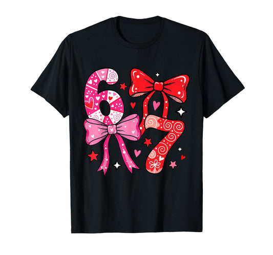Six Seven 67 Meme Cool Valentine’s for Teens Boys Girls Kids T-Shirt