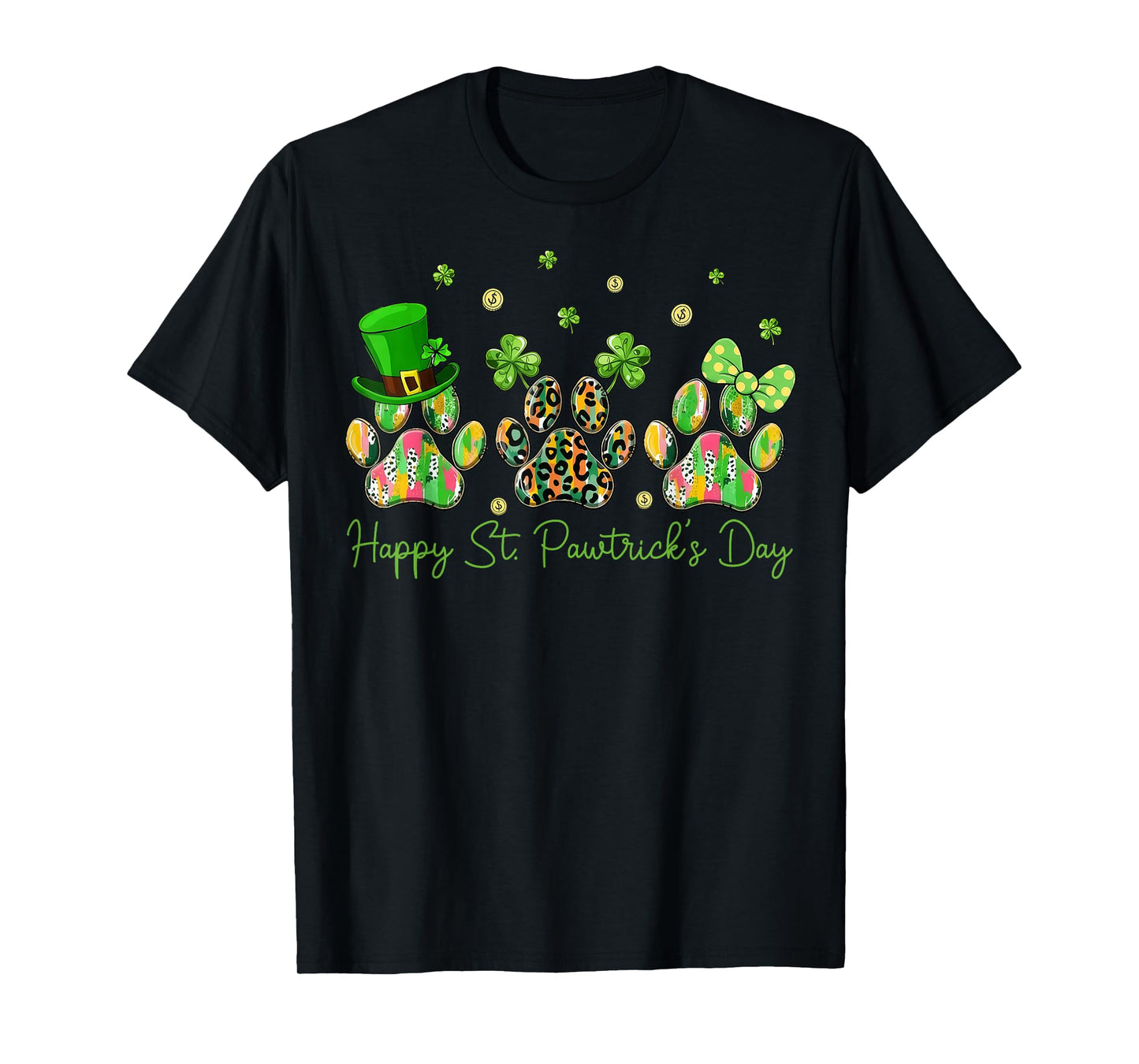 Happy St Pawtrick's Day Dog Paw Shamrock St Patrick's Day T-Shirt
