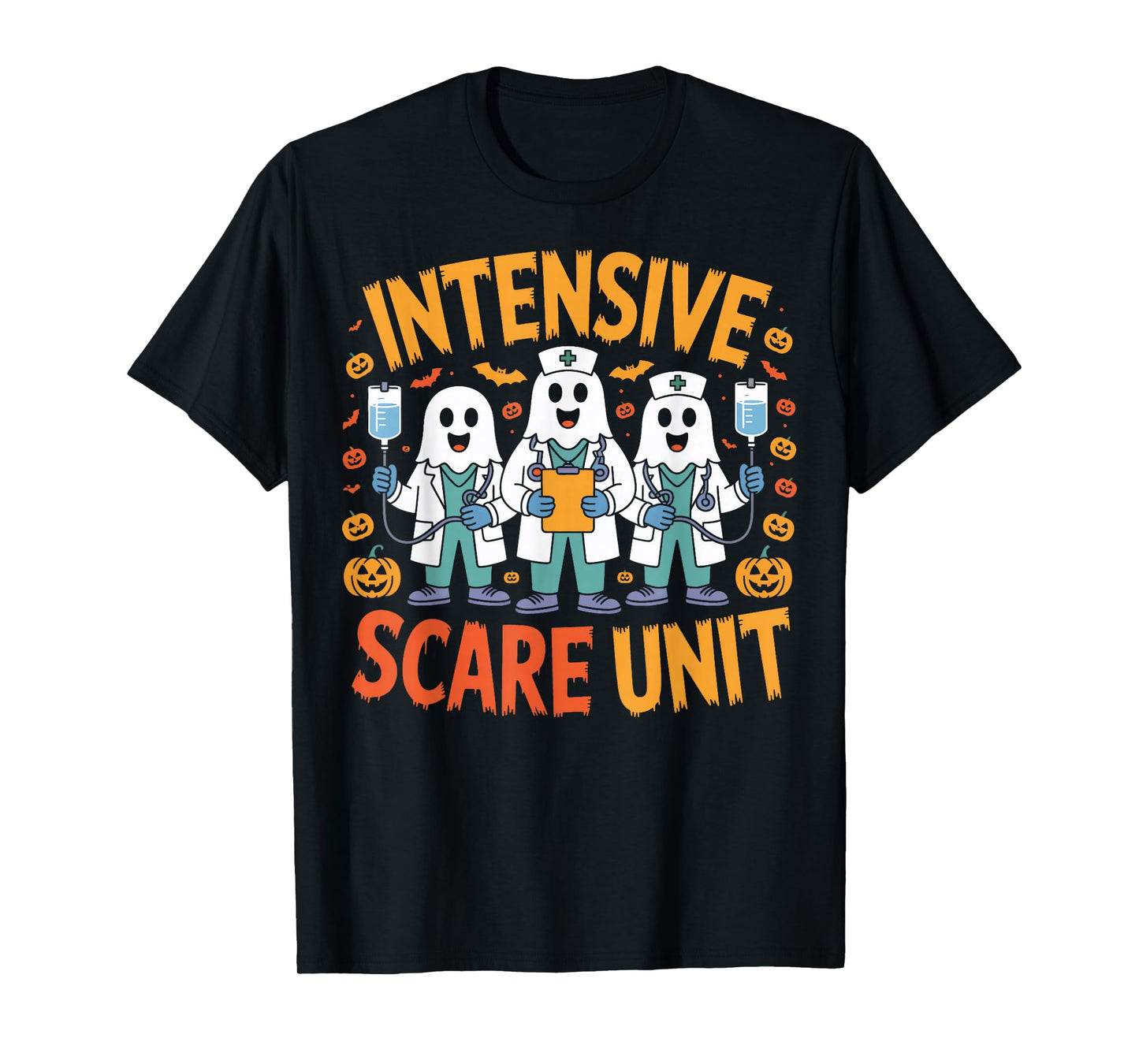 Intensive Scare Unit Halloween Nurse Theme T-Shirt