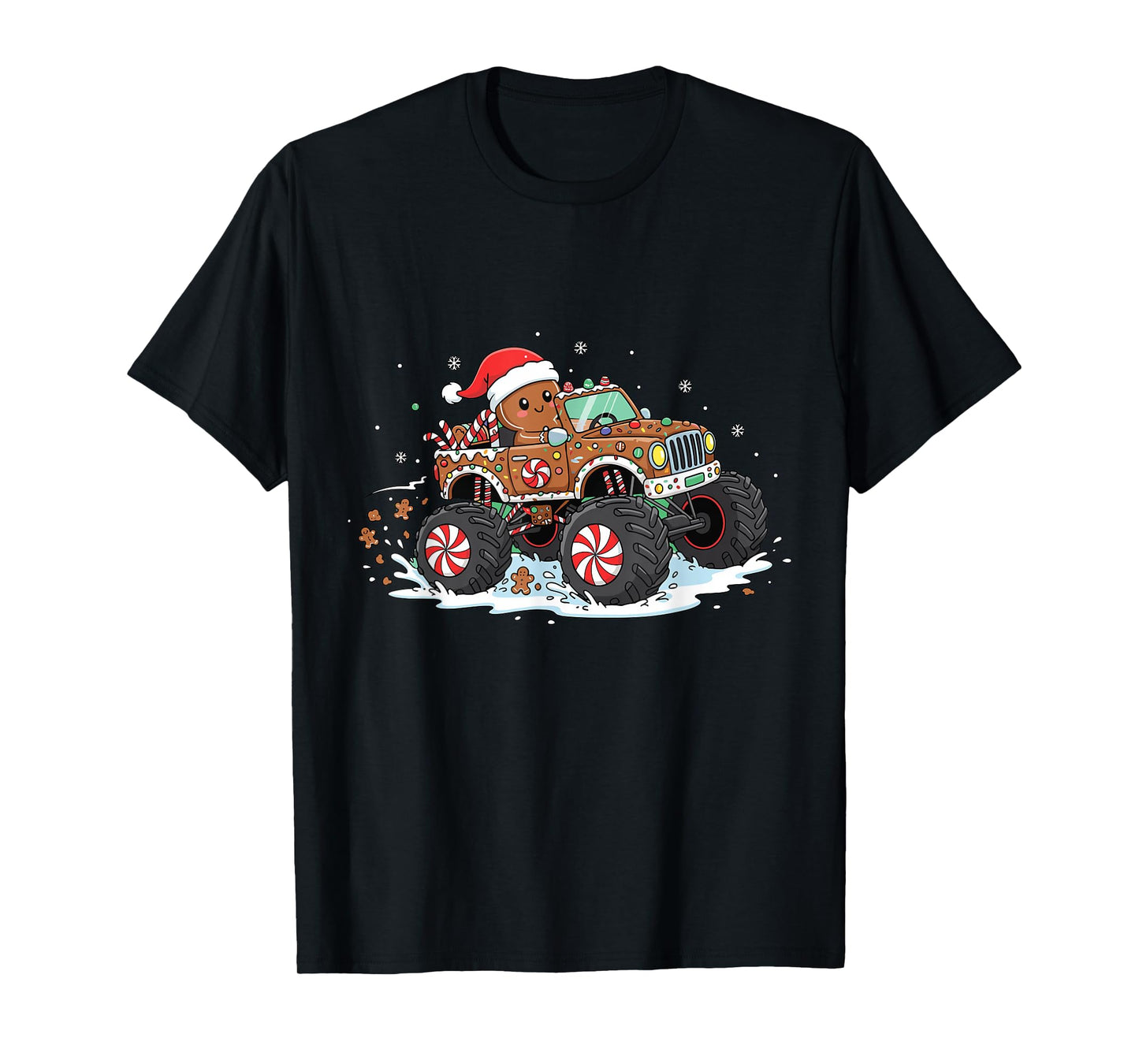 MonsterTruck Gingerbread Kids Funny Christmas Baking Cookies T-Shirt