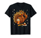 Funny Turkey Drinking Coffee Fall Thanksgiving Costume Women T-Shirt