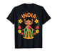 India Indian Girl Traditional Dress Heritage Flowers T-Shirt