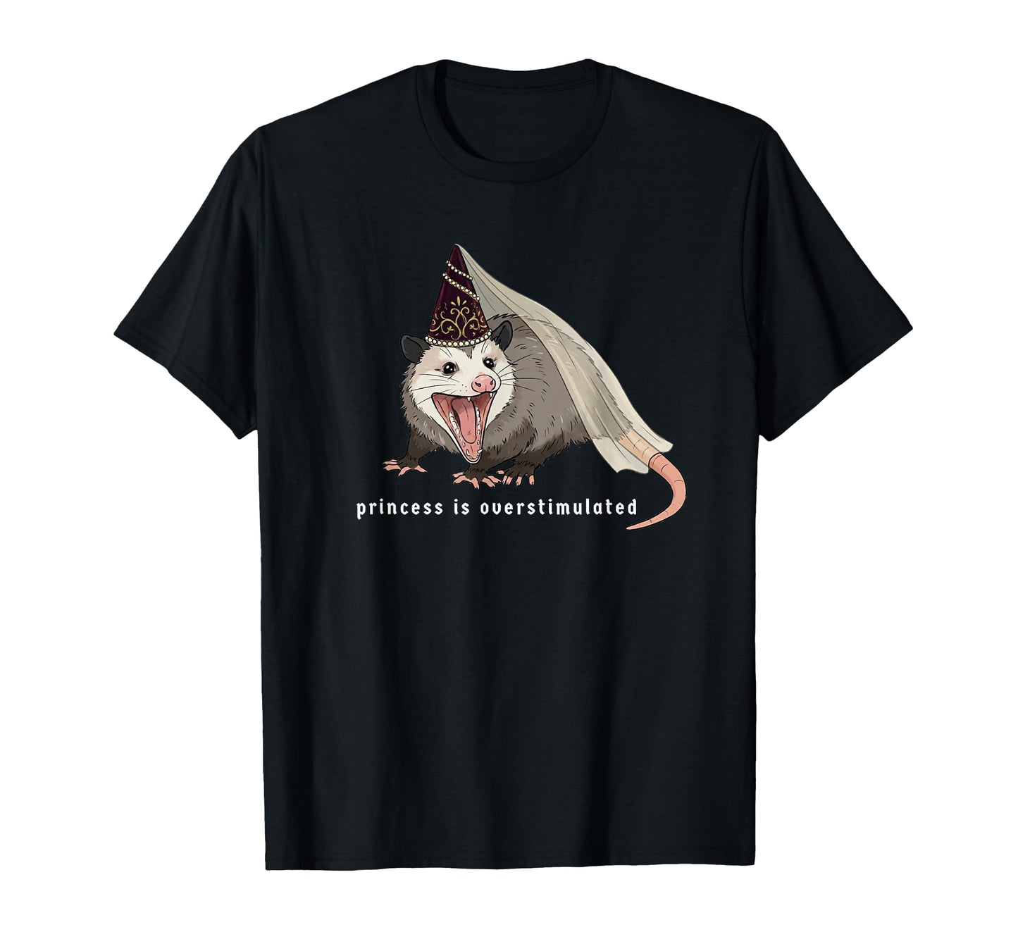 Funny Medieval Opossum Women Meme Princess is Overstimulated T-Shirt