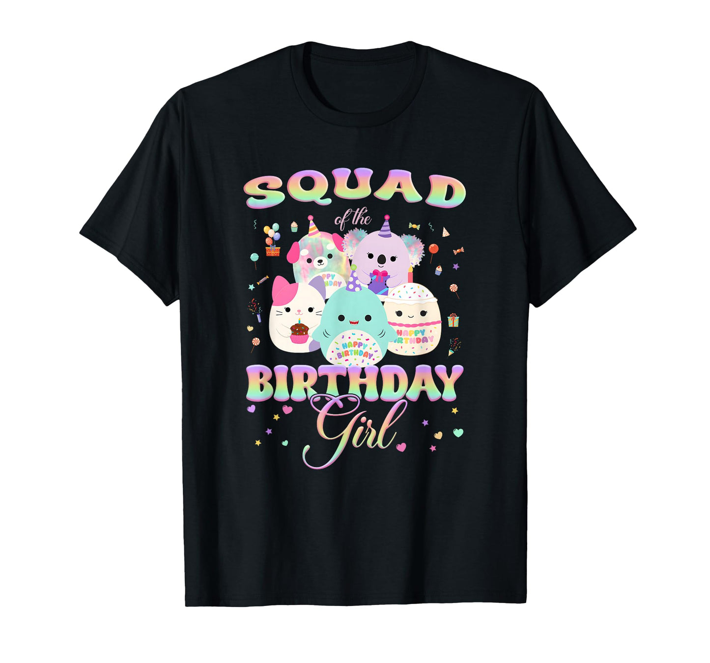 Birthday Family Squish Squad Squad of The Birthday Girl T-Shirt