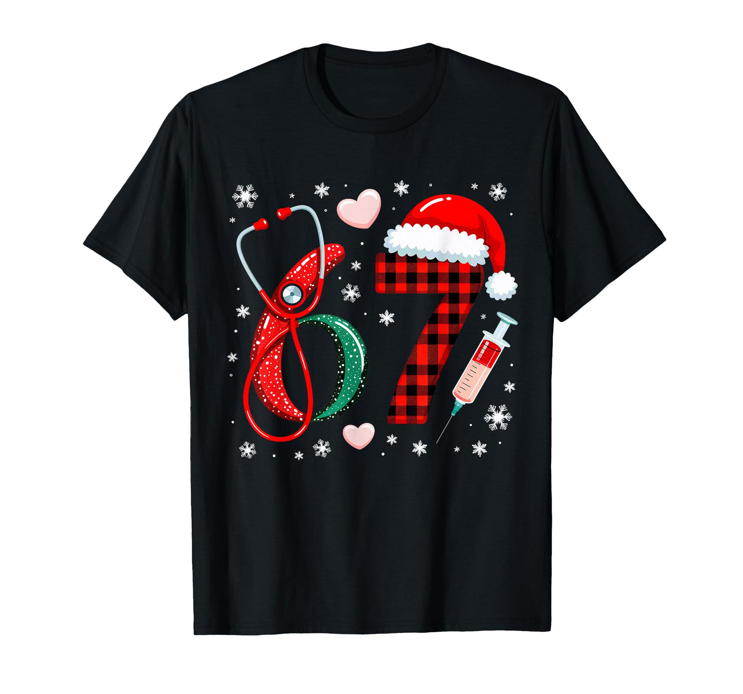 Funny 67 Meme Nurse Six Seven Nursing Festive Christmas T-Shirt