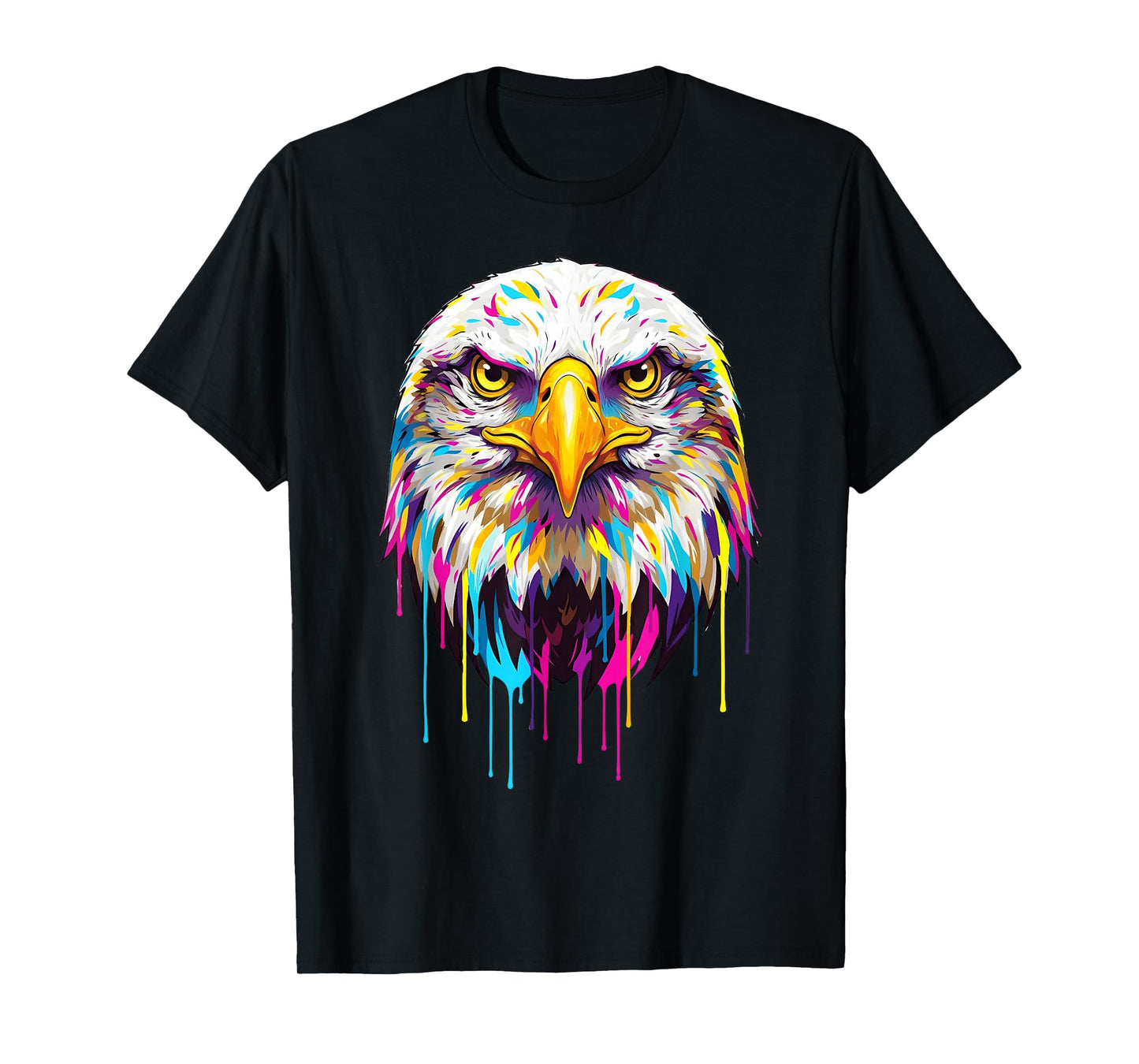 Colourful Cool Eagle Head in Vivid Shades Artistic Designed T-Shirt