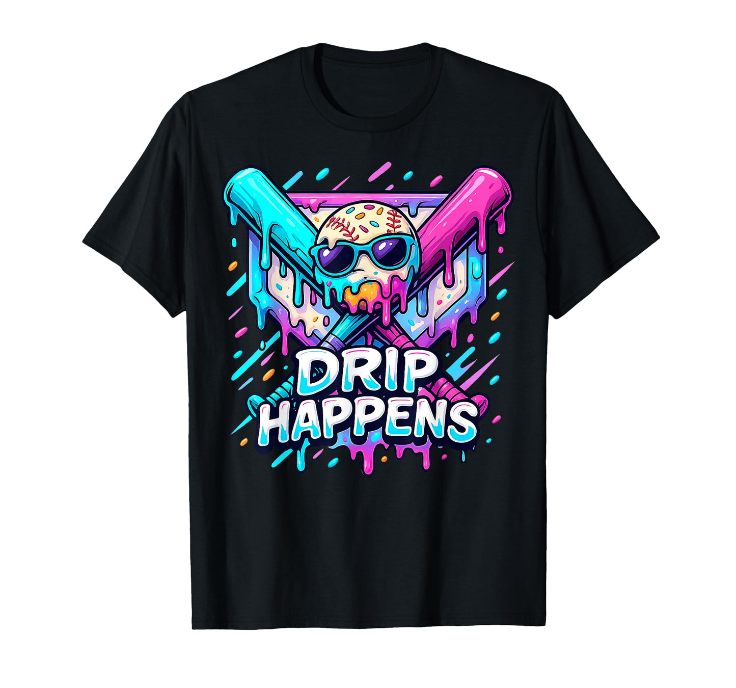 Drip Happens Game Day Baseball Drip for Men Boys Kids Youth T-Shirt