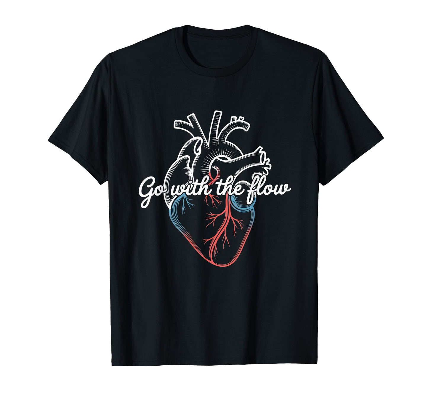 Go with Flow Heart Design for Medical Professionals Nurse T-Shirt