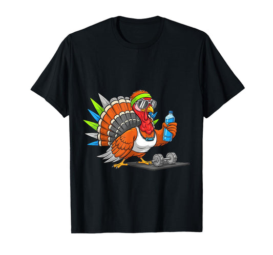 Workout Turkey Funny Thanksgiving Fitness Gym Design T-Shirt