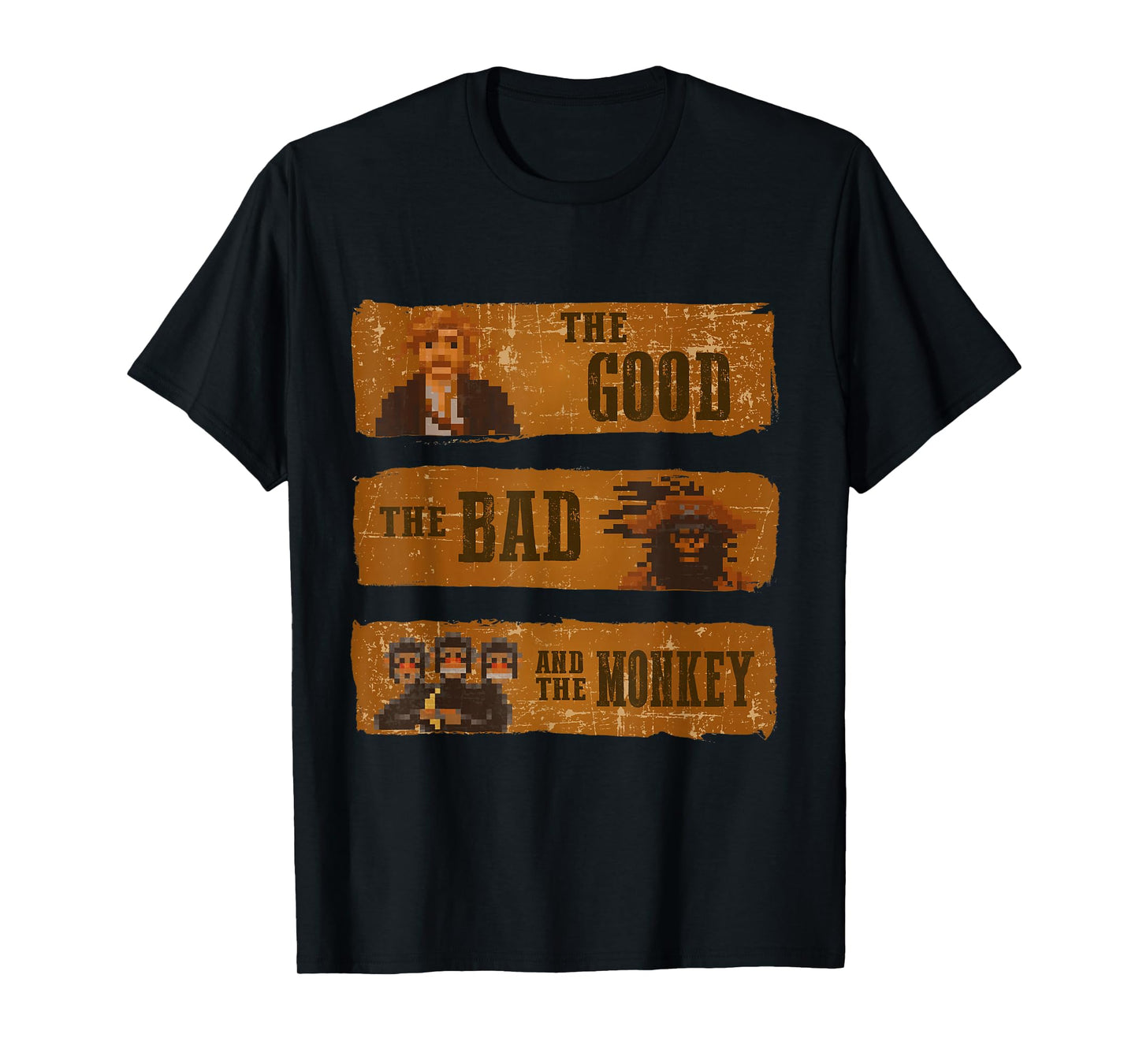 Good Bad Monkey Videogame Western Island Tshirt Geek T-Shirt