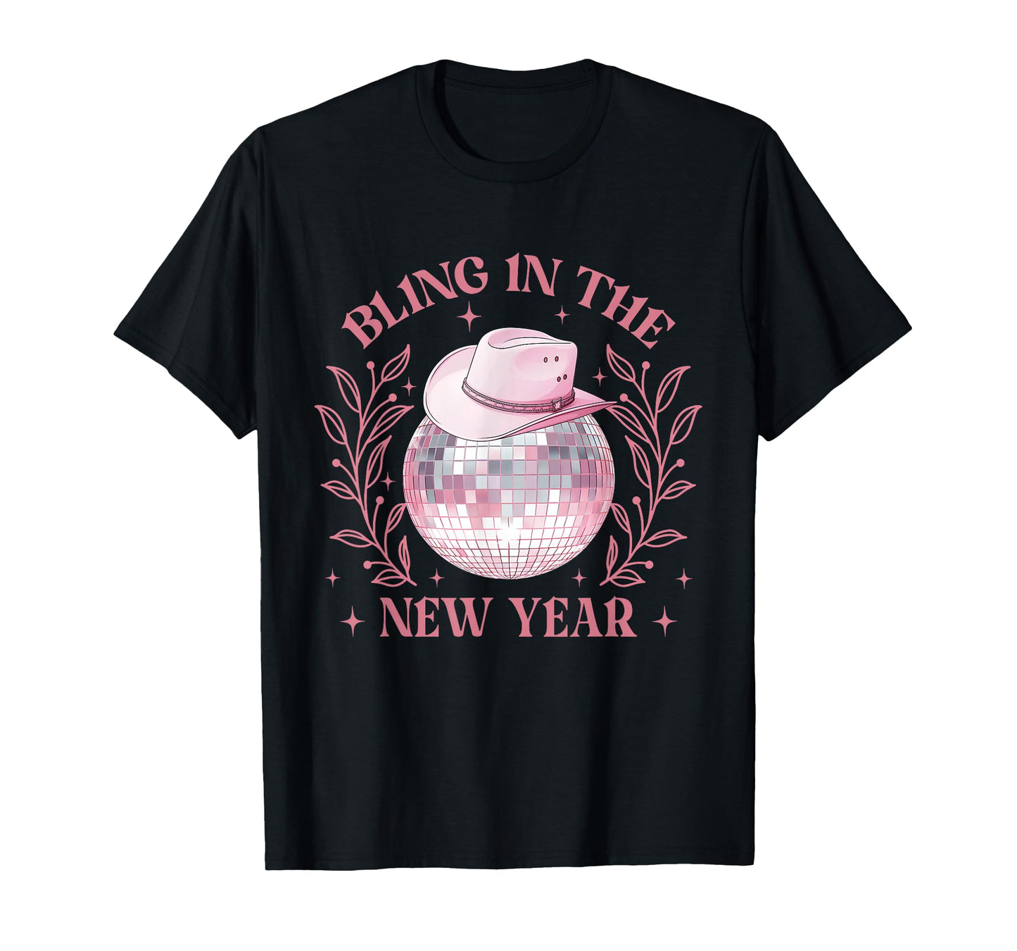 Bling-in-The-New-Year Western New Year 2026 Disco Ball Women T-Shirt