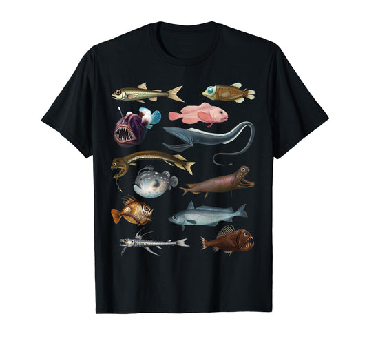 Deep Sea Fish Ocean Biology & Marine Science Educational T-Shirt