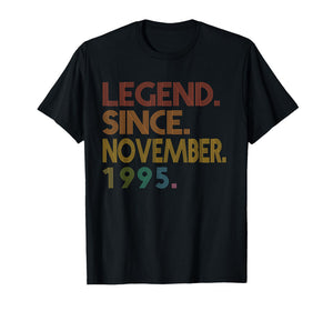 Legend November 1995 30th Birthday Men Women 30 Year Old T-Shirt