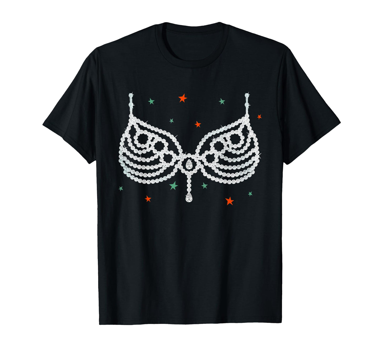 Funny Women The Life Halloween Orange Bra Costume Show Girl T-Shirt