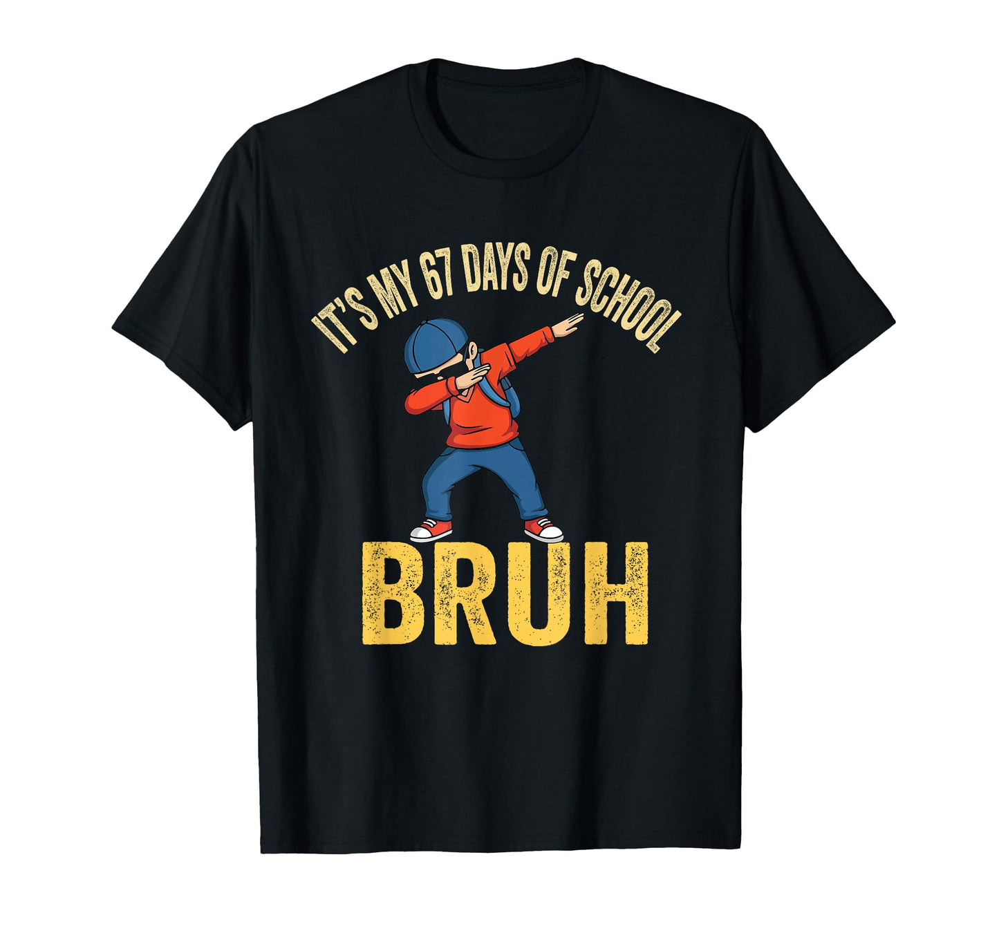 I Survived 67 Days of School Bruh Dabbing Six Seven Funny T-Shirt