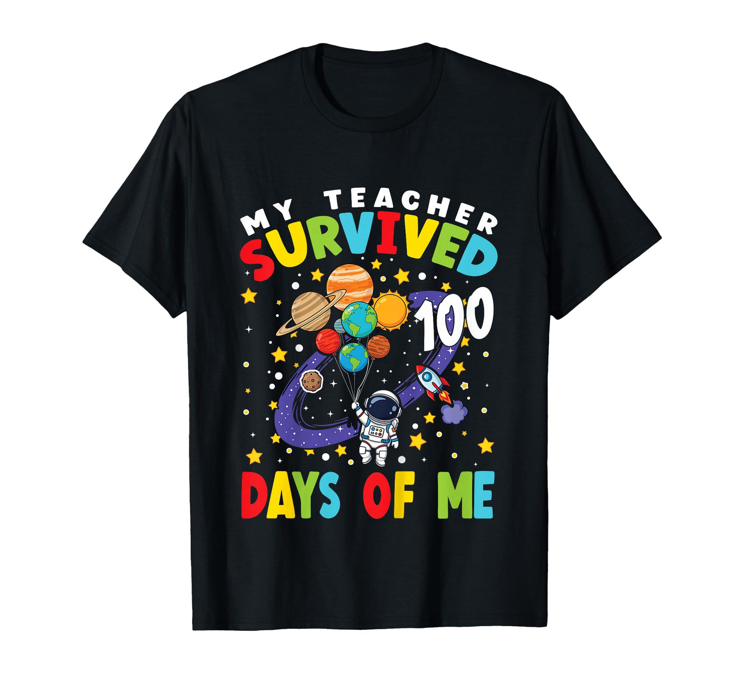 Kids 100th Day of School My Teacher Survived 100 Days of Me Boys T-Shirt