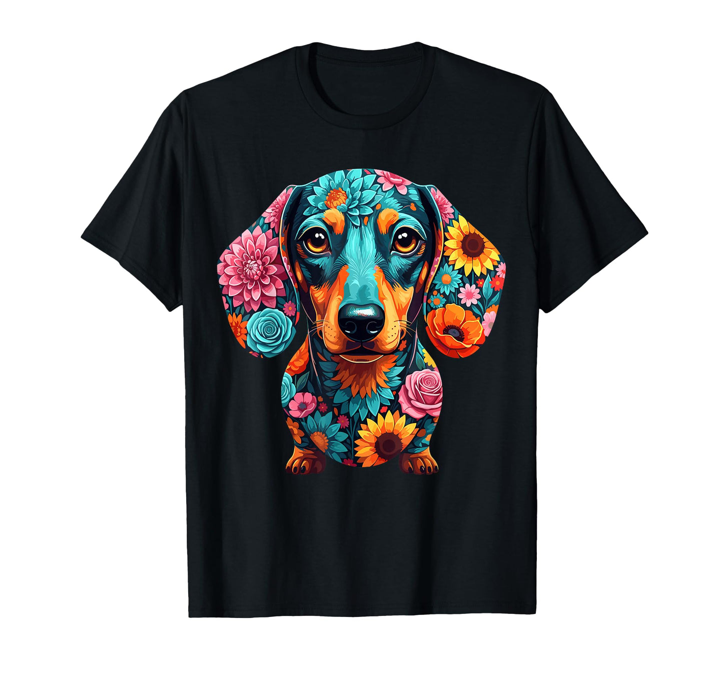 Dachshund Flower Funny Dog T-Shirt