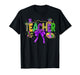 Mardi Gras Coquette Bow Masked King Cake Teacher Girl Women T-Shirt