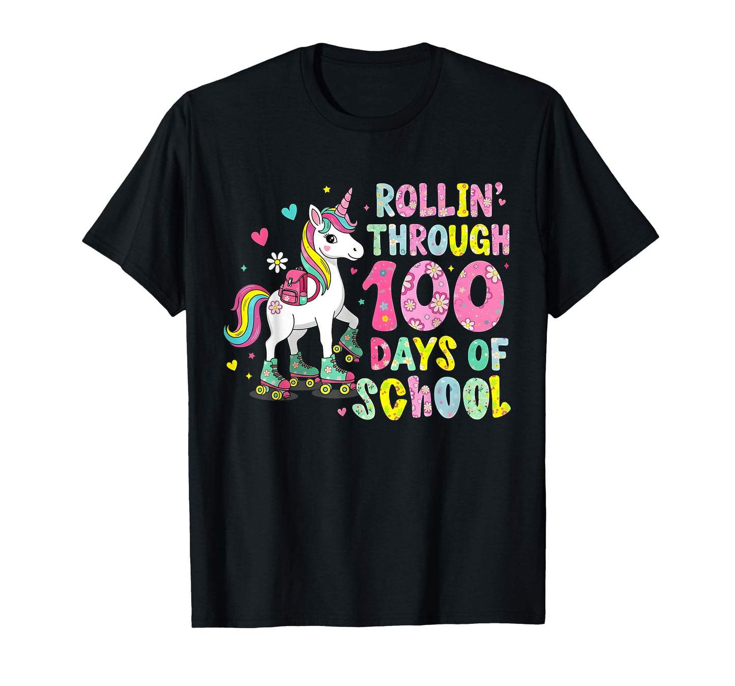 100 Days of School Unicorn 100th Day Smarter Girls Teacher T-Shirt