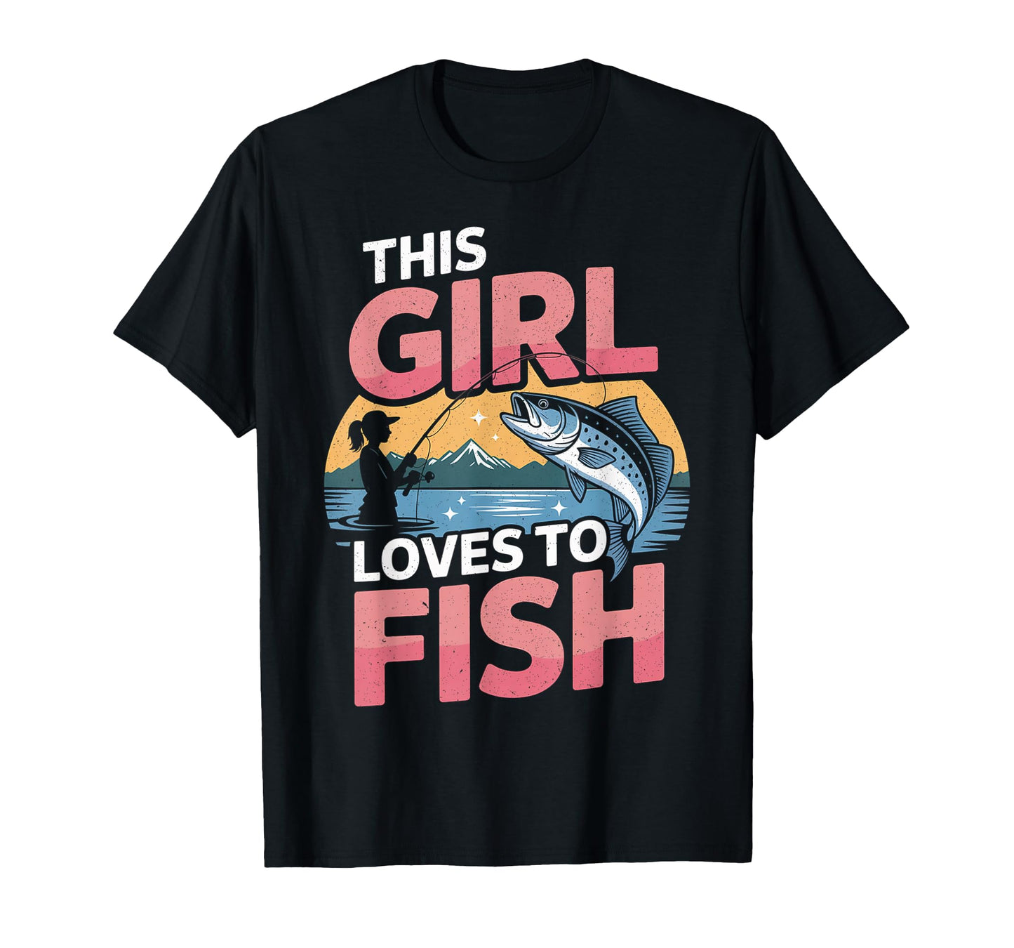 This Girl Loves to Fish Fishing Girls T-Shirt