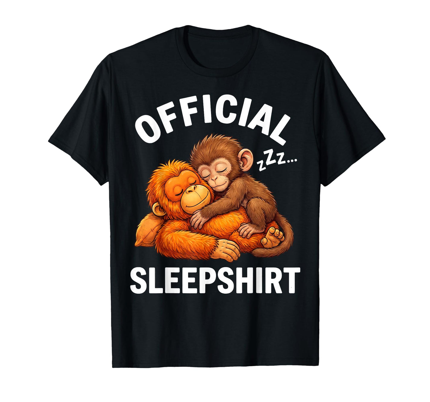 Official Sleepshirt Animal Cute Punch Monkey Plush Hugging T-Shirt