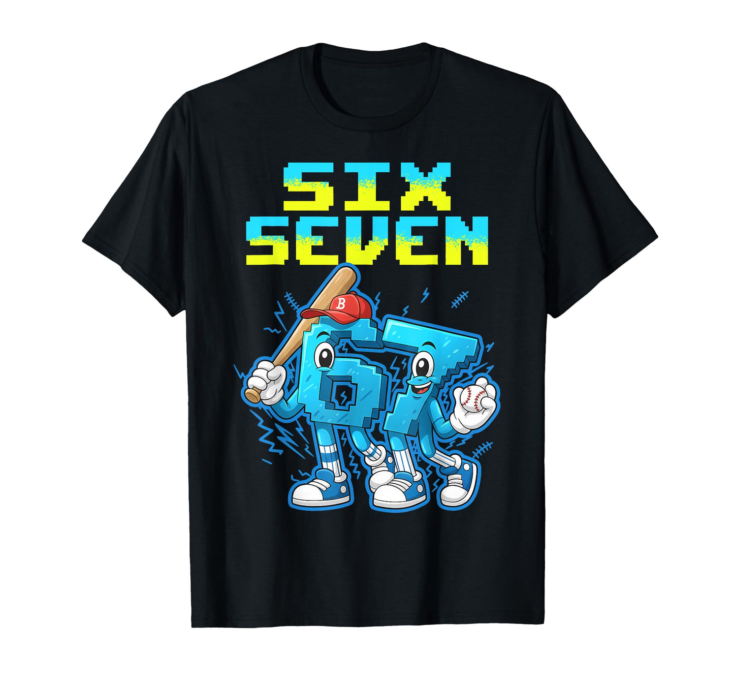 67 Six Seven 6-7 - Funny Italian Brainrot Kids Baseball Meme T-Shirt