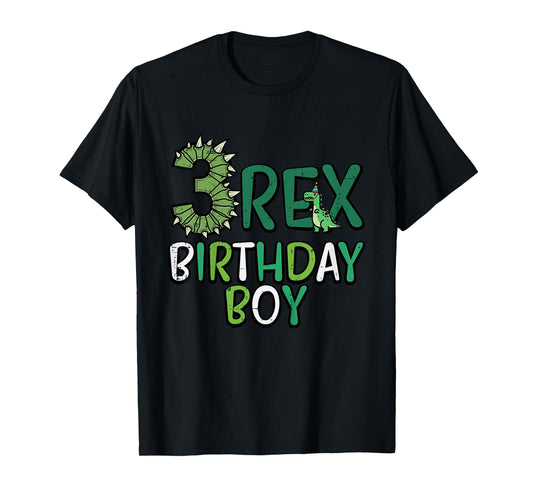 Kids 3Rex Birthday Boy Dino Trex 3 3rd Bday Boys Kids Toddler T-Shirt