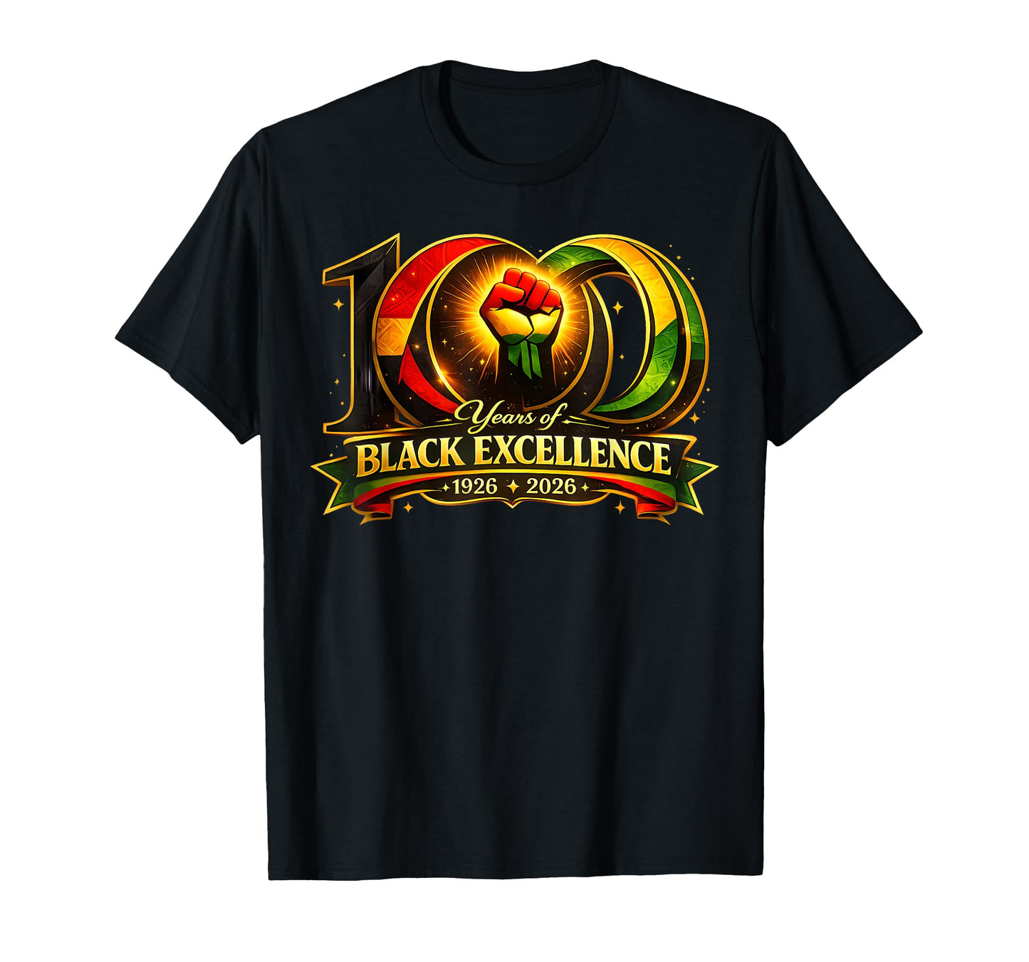 100 Years of Black Excellence 1926 2026 Centennial T-Shirt